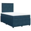 vidaXL Pat box spring cu saltea, albastru &icirc;nchis, 120x200 cm, catifea