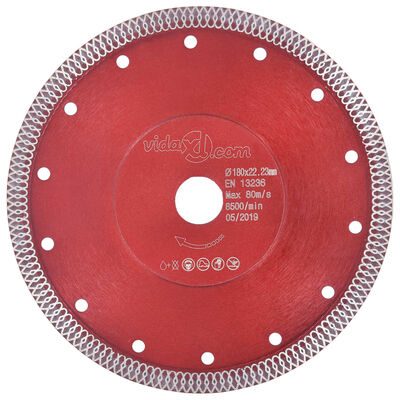 vidaXL Disc diamantat de tăiere cu găuri oțel,180 mm