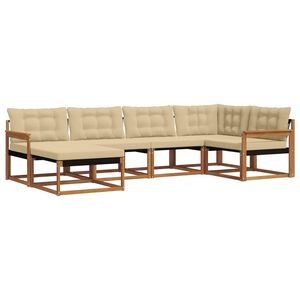 vidaXL Set de canapele de exterior 6 buc. Natural și Bej