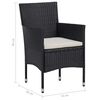 vidaXL Set mobilier de grădină, 5 piese, negru