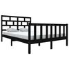 vidaXL Cadru de pat King Size, negru, 150x200 cm, lemn masiv de pin