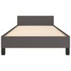 vidaXL Cadru de pat cu tăblie, gri, 90x190 cm, piele ecologică