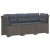 vidaXL Sofa de grădină cu 3 locuri, cu perne, aspect de rattan PP
