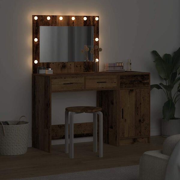 vidaXL Masă de Machiaj cu ușă 2 pcs Maro 40 x 41 x 75 cm Lemn compozit