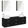 vidaXL Set de mobilier pentru baie 5 buc. Stejar Negru