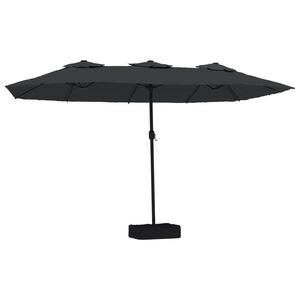 vidaXL Umbrelă de soare cu două capete, negru, 449x265 cm