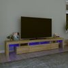 vidaXL Comodă TV cu lumini LED, stejar sonoma, 230x36,5x40 cm