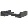 vidaXL Set mobilier de grădină cu perne, 9 piese, gri, poliratan
