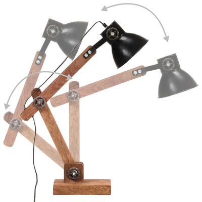 vidaXL Lampă de birou industrială, negru, 58x18x90 cm, E27, rotund