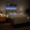vidaXL Pat box spring cu saltea, crem, 140x200 cm, textil