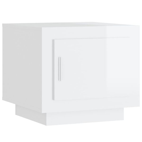 vidaXL Măsuță de cafea, alb extralucios, 51x50x45 cm, lemn prelucrat