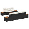 vidaXL Set de canapele pentru grădină cu pernă 8 pcs Negru Rattan poli