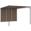 vidaXL Pavilion de grădină cu perdea laterală, gri taupe, 4x3x2,25 m