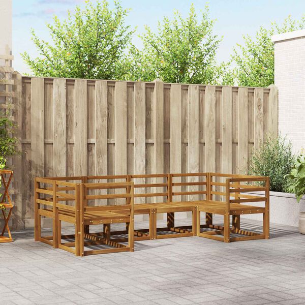 vidaXL Set de canapele de exterior 6 pcs natural Lemn Solid de Acacia