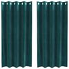vidaXL Perdele opace 2 pcs Verde &icirc;nchis 140 x 175 cm Catifea