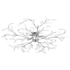 vidaXL Lustră cu brațe tip frunze cristal acrilic alb 5 becuri E14