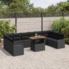 vidaXL Set de canapele pentru grădină 11 pcs Negru Rattan poli