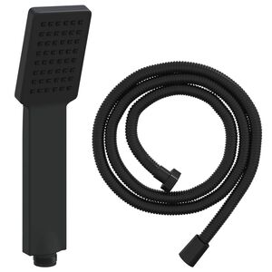 vidaXL Set de cap de duș Negru 150 cm Oţel inoxidabil