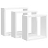 vidaXL Rafturi cub de perete, 3 buc., alb, MDF