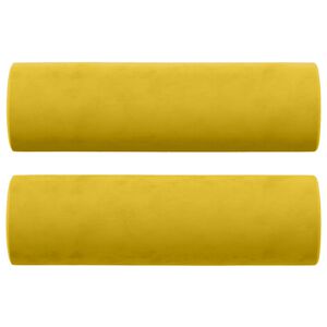 vidaXL Perne decorative, 2 buc., galben, &Oslash;15x50 cm, catifea