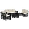 vidaXL Set de canapele pentru grădină 8 buc. Negru și Alb crem