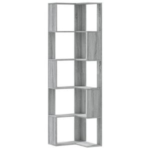 vidaXL Bibliotecă cu 5 niveluri gri sonoma 50x50x179 cm lemn prelucrat