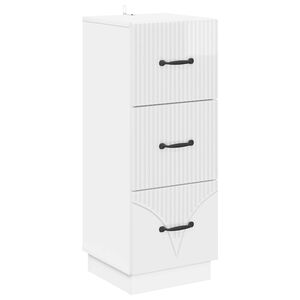 vidaXL Dulap cu sertare Alb foarte lucios 33 x 34,5 x 87 cm