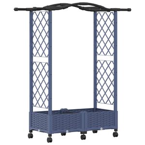 vidaXL Pat Ridicat cu Trellis și Acoperiș Gri 124 x 40 x 129 cm PP