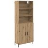 vidaXL Bufet Stejar Artizanal 69,5 x 32,5 x 180 cm Lemn prelucrat