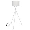vidaXL Lampă de podea cu suport, alb, 139 cm