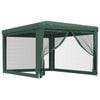 vidaXL Cort de petrecere cu 4 pereți din plasă, verde, 3x4 m, HDPE