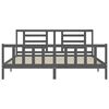 vidaXL Cadru pat cu tăblie 200x200 cm, gri, lemn masiv