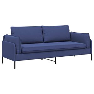 vidaXL Sofa cu 3 locuri Albastru Poliție 222 x 81 x 89 cm Catifea