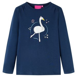 Tricou pentru copii cu m&acirc;neci lungi, bleumarin, 92
