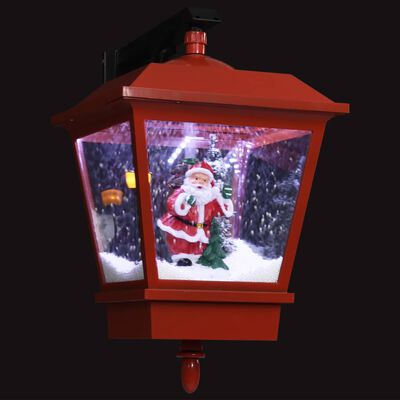 vidaXL Felinar de perete cu leduri și Moș Crăciun, roșu, 40x27x45 cm