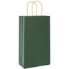 vidaXL Pungi de h&acirc;rtie 250 buc cu m&acirc;nere verde 21x11x36 cm