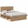 vidaXL Cadru de pat Stejar artizanal 150 x 200 cm Lemn de pin masiv