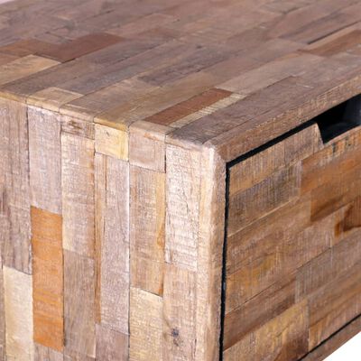 vidaXL Masă consolă cu 3 sertare, lemn de tec reciclat