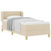 vidaXL Pat cu arcuri cu saltea cu headboard Crem 80 x 200 cm țesătură
