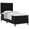 vidaXL Pat cu arcuri cu pernă cu headboard Negru 190 x 90 cm țesătură