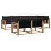 vidaXL Set de canapele de exterior cu pernă 7 pcs Alb și negru