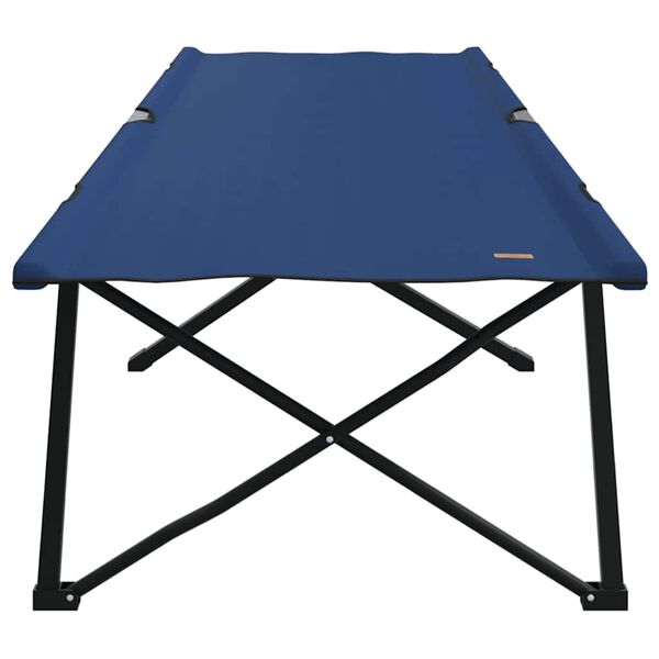 vidaXL Pat pliabil pentru camping Manual albastru 206 x 76 x 74 cm