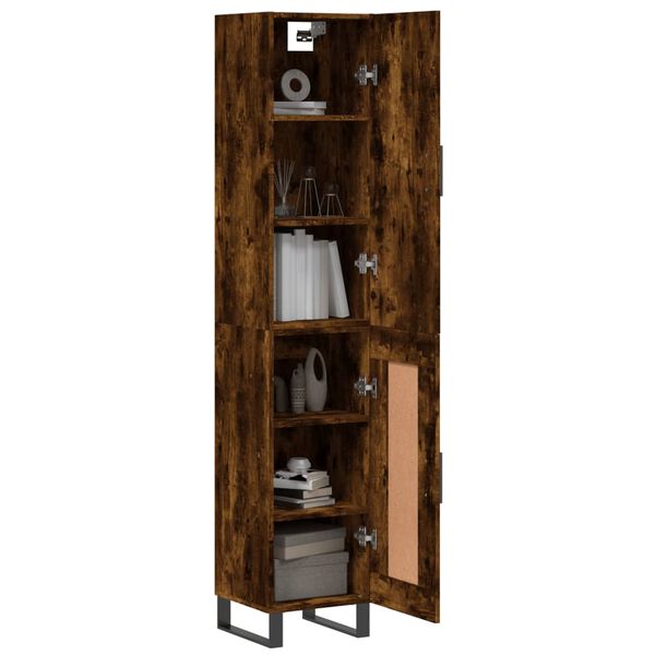 vidaXL Dulap înalt, stejar fumuriu, 34,5x34x180 cm, lemn prelucrat