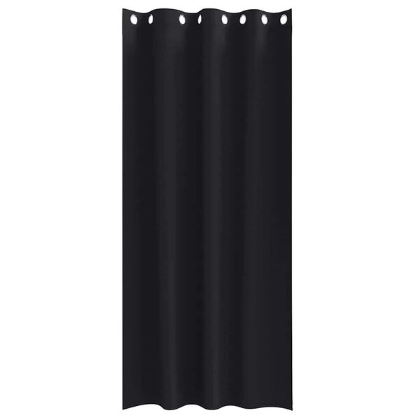 vidaXL Perdele Opaque cu Inel 2 pcs Negru 260 x 140 cm Poliester