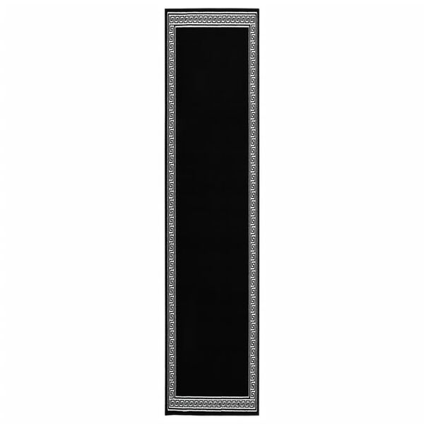 vidaXL Covor traversă, negru cu motiv, 100x500 cm, BCF