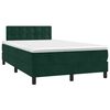 vidaXL Pat box spring cu saltea, verde &icirc;nchis, 120x190 cm, catifea