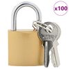 vidaXL U Lock cu Chei 100 pcs Alamă Fier