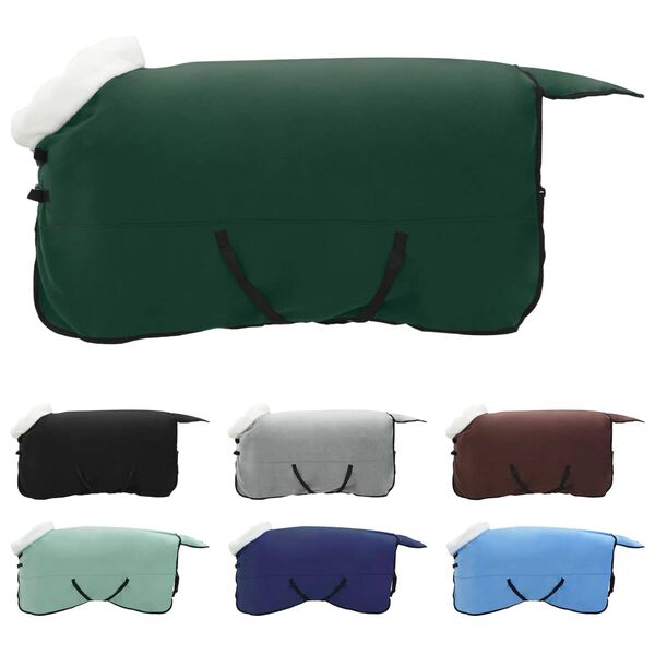 vidaXL Pătură pentru cai Verde &icirc;nchis complet 125 cm Fleece polar