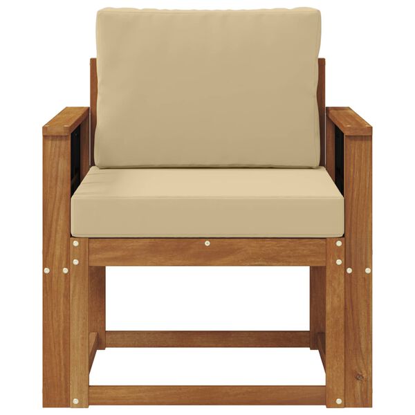 vidaXL Canapea de exterior Lemn de acacia solid și poliester natural