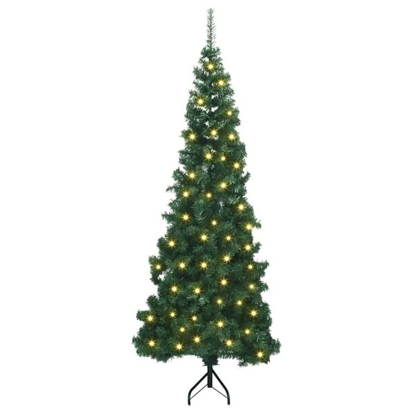 vidaXL Pom de Crăciun Artificial pentru Colț Verde 240 cm PVC și Metal